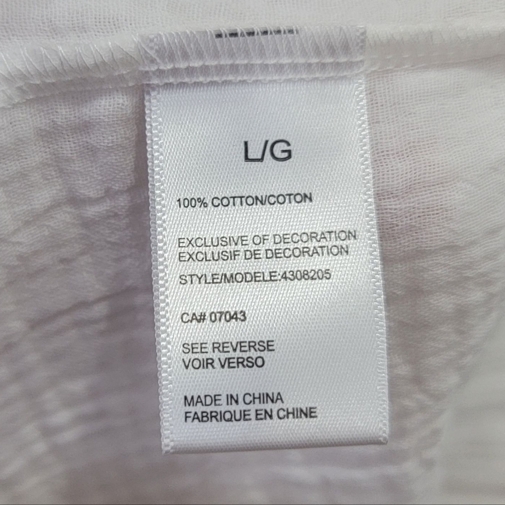 Aimee Kestenberg White Gauzy Waffle-knit Loungewear Cover-up Dress Women’s L - Picture 12 of 16